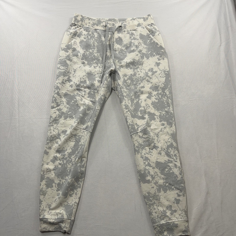 Lululemon Jogger City Sweat French Terry 29" Tie Dye Grey White Mens Size M